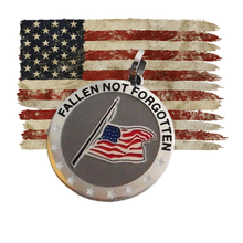 Load image into Gallery viewer, FALLEN HERO - FLAG @ HALF-MAST Pendant or Dog-tag