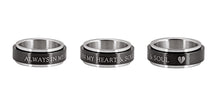 Load image into Gallery viewer, ALWAYS IN MY HEART &  SOUL Spinning Prayer Wheel Ring