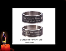 Load image into Gallery viewer, SERENITY PRAYER Spinning Prayer Wheel Ring