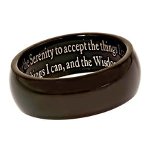 Load image into Gallery viewer, SERENITY PRAYER Black Wedding Band
