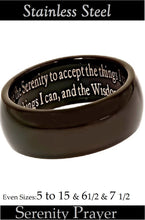 Load image into Gallery viewer, SERENITY PRAYER Black Wedding Band
