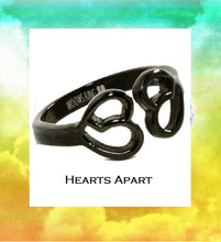 Load image into Gallery viewer, HEARTS APART -Widows Ring for Soulmates Black Stainless Steel Ring
